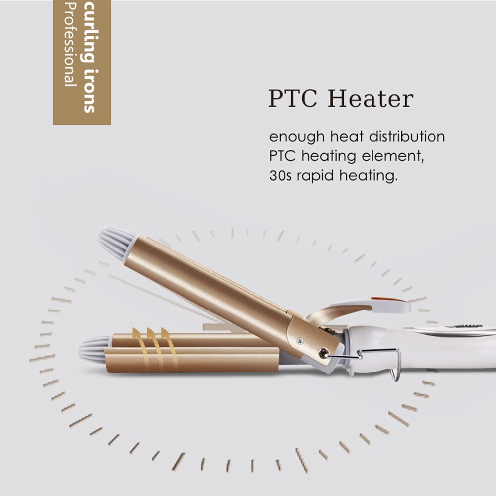 Ceramic Hair Curler Triple Curling Iron Beach Wave Hair Waver Curling Tongs Hair Crimper Iron 3 Barrel Hair Tools