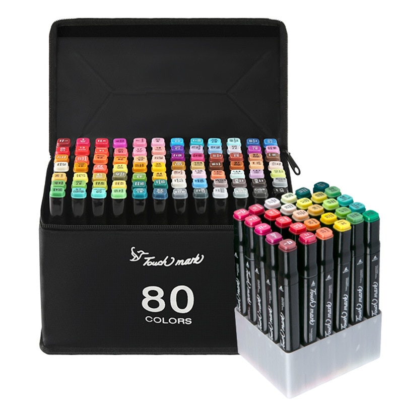 12/24/36/48/60 Colors Dual Tip Fine Liner Art Marker Pens Set Watercolor Drawing Painting Markers Pen Brush Schoo