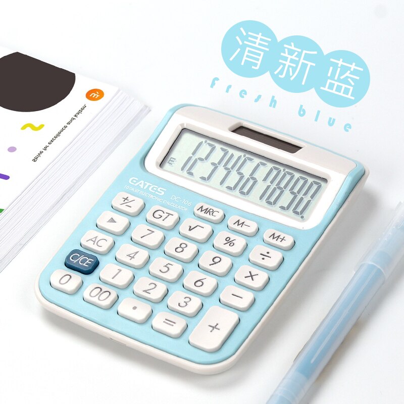 1Pcs Student Calculator Small Mini Computer Girl Cute Pink Student Computing Personality Portable Carrying: blue