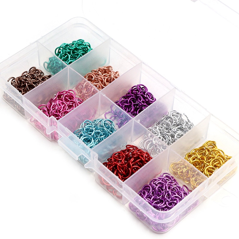 6mm colorido de alumínio aberto anéis de salto dividir conectores anéis para colar pulseira diy jóias que fazem acessórios 1000 pçs/caixa