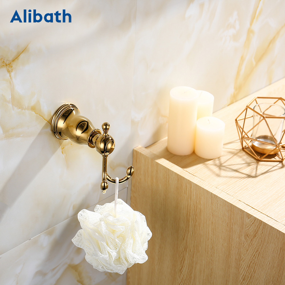 Ensemble d'accessoires de salle de bain en laiton poli doré, accessoires de salle de bain de luxe, produits muraux