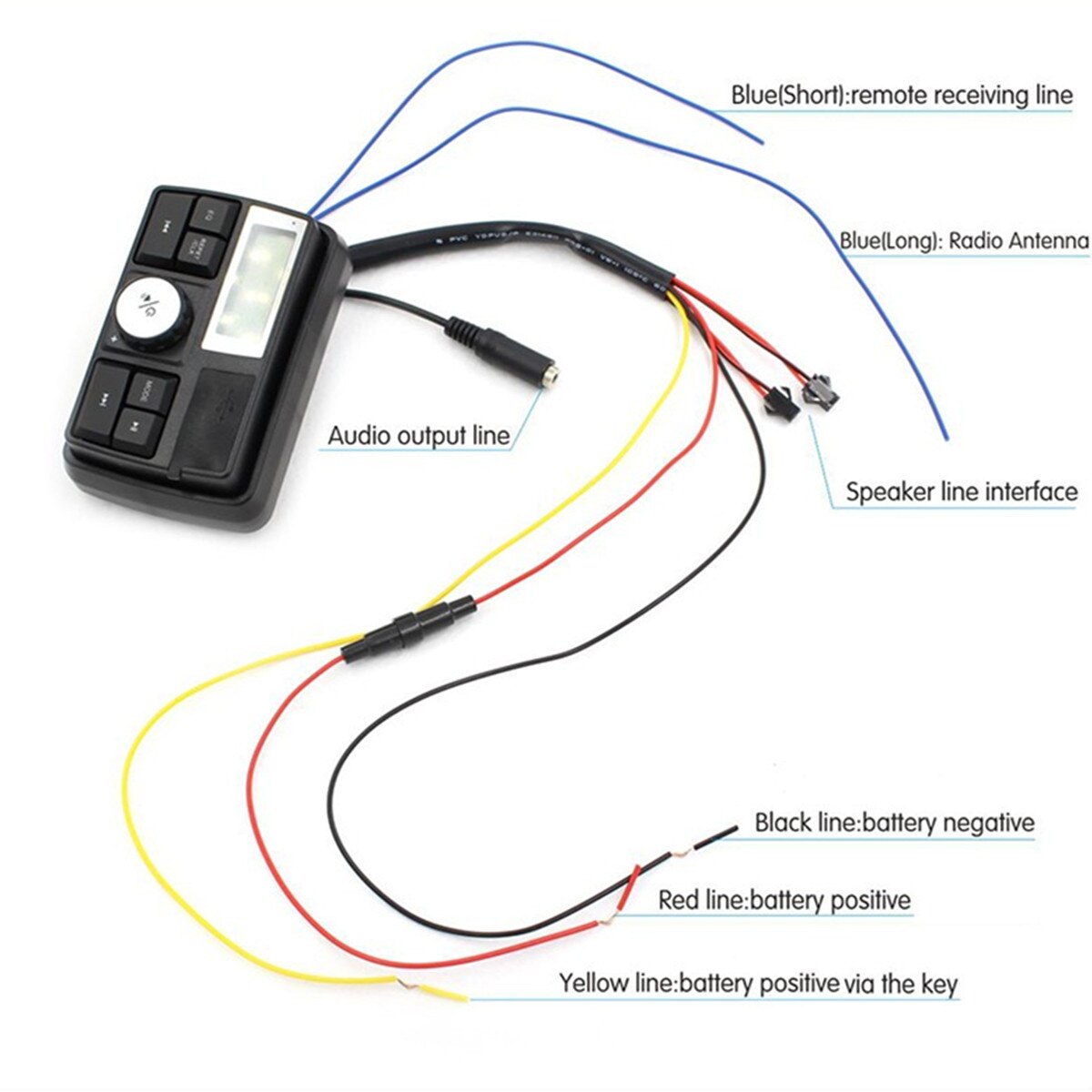 Autoleader motorcykel ljud  mp3 radio ljudsystem stereohögtalare bluetooth vattentät  fm 5 eq funktioner lcd display usb/sd/tf