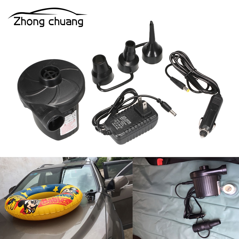Oppustelig pumpe elektrisk luftmadras camping pumpe bærbar hurtig oppustelig bil hjem