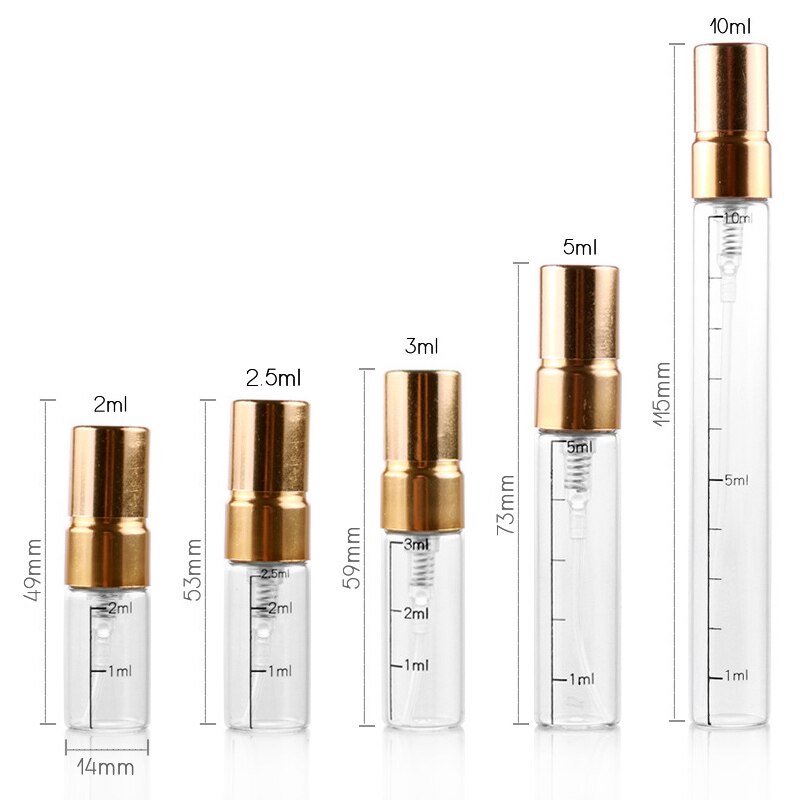 100 st/lot påfyllningsbar parfymflaska tom sprayflaska aluminium parfymflaskor atomizer kosmetisk resebehållare parfymer