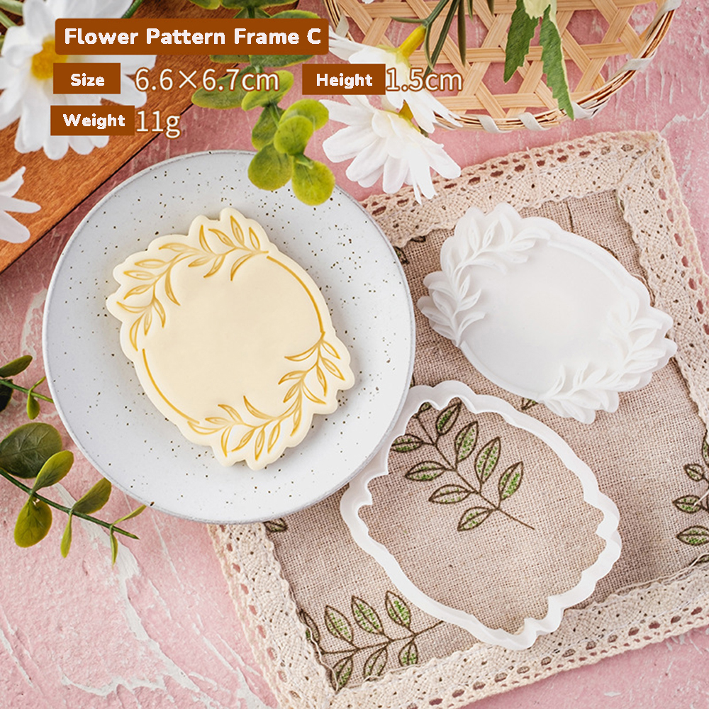 Pattern Blessing Cookie Mold Wedding Birthday Cake Cutting Mold DIY Baking Tool: green