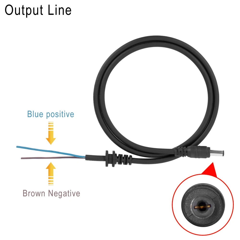 Cabeça de carregamento de bicicleta elétrica 36v/48v, linha de saída de bateria de lítio, base redonda masculina e feminina dc2.1/2.5, tomada de carregador