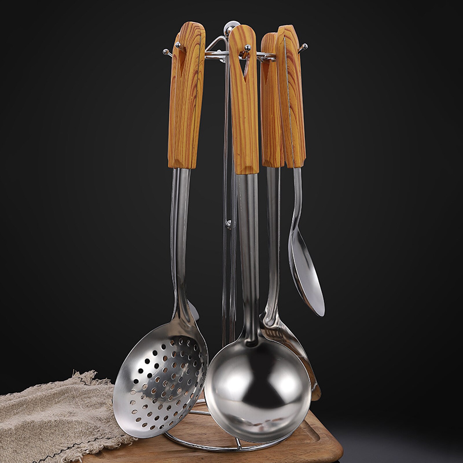 Cooking Tool Stainless Steel With Storage Rack 6Pcs/Set Tools Accessories Kitchenware Cooking Tool Set