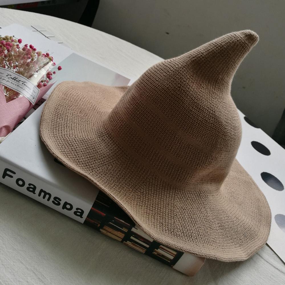 Sombrero moderno de bruja para Halloween para mujer, gorros de , ancha y plegable, transpirable, antiquemaduras, divertido, Q40