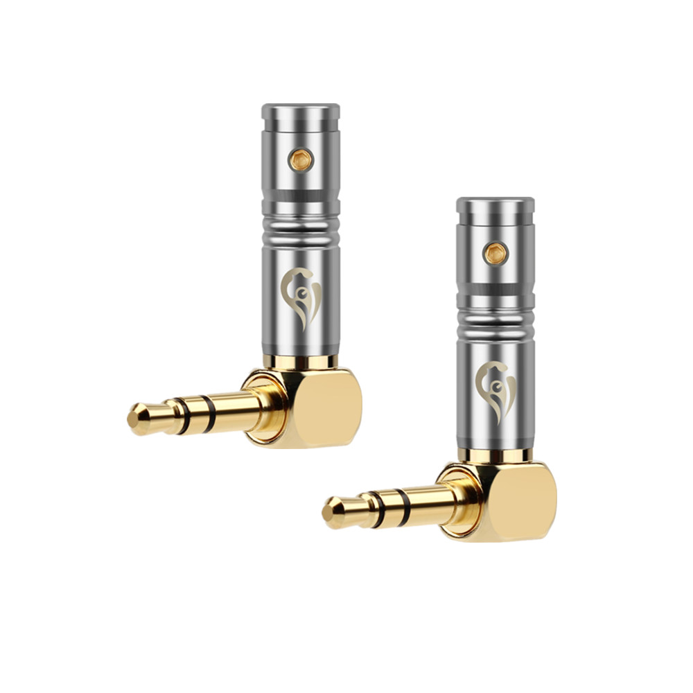 Jack 3.5Mm Koptelefoon Plug 90 Graden Haakse 3 Polen Vergulde Audio Hifi Hoofdtelefoon 4.0Mm Draad Gat solderen Lijn Connector: Silver / 10 package