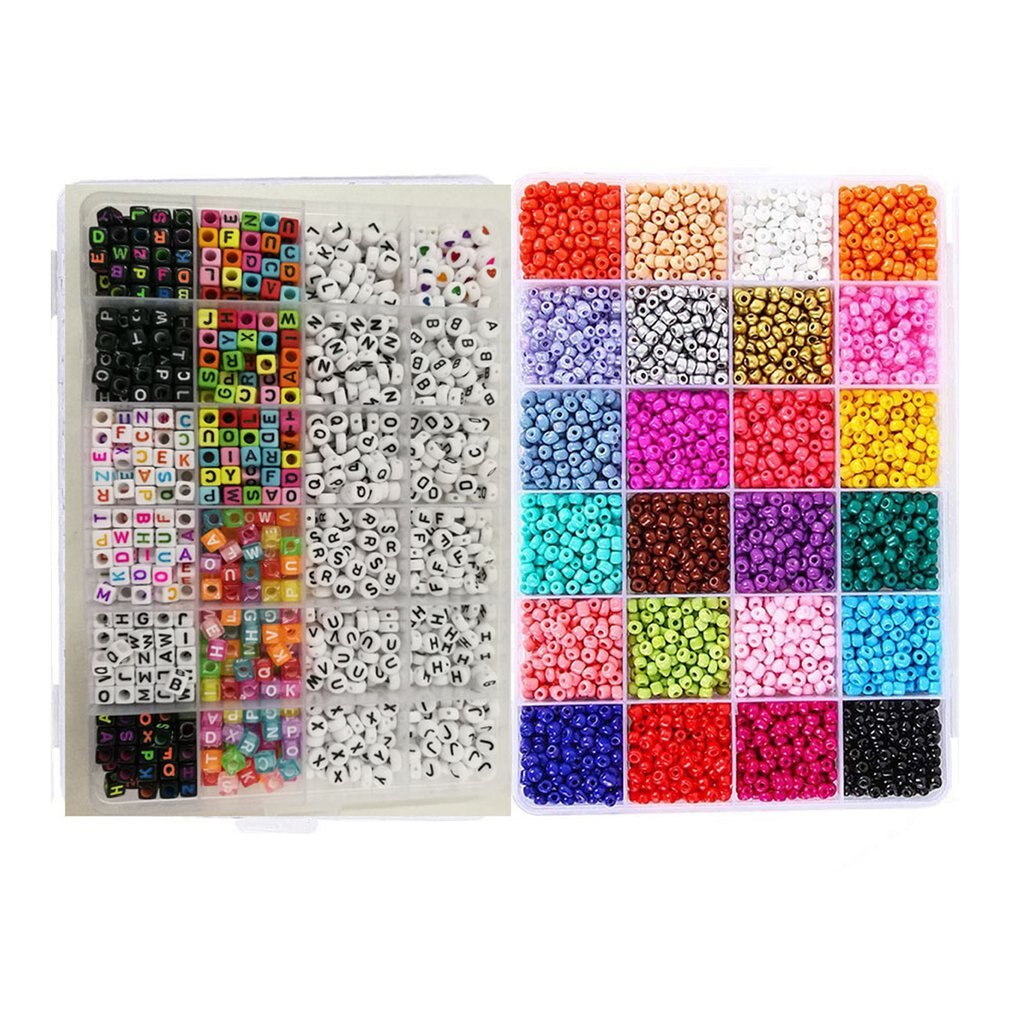 Acrylic Letter Beads Box Kit Letter Beads and Small Craft Beads Jewelry Making Set DIY Bracelet Necklace Beaded Jewelry Set