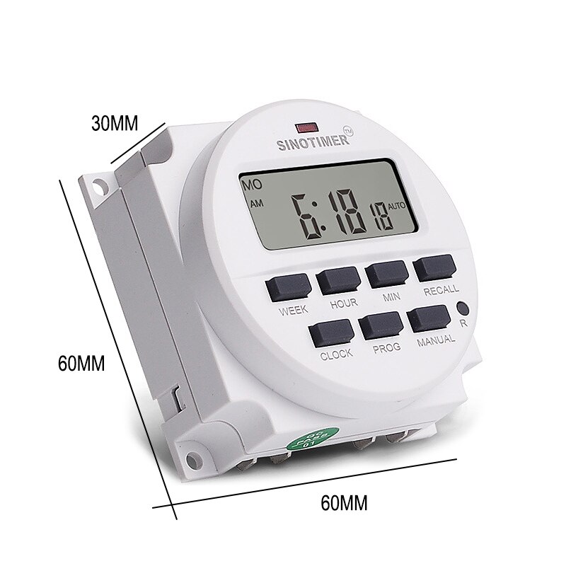 1.6 Inch Digital 220V 230V AC Programmable Timer Switch Listed Relay Inside And Countdown Time Function Time relay реле времени