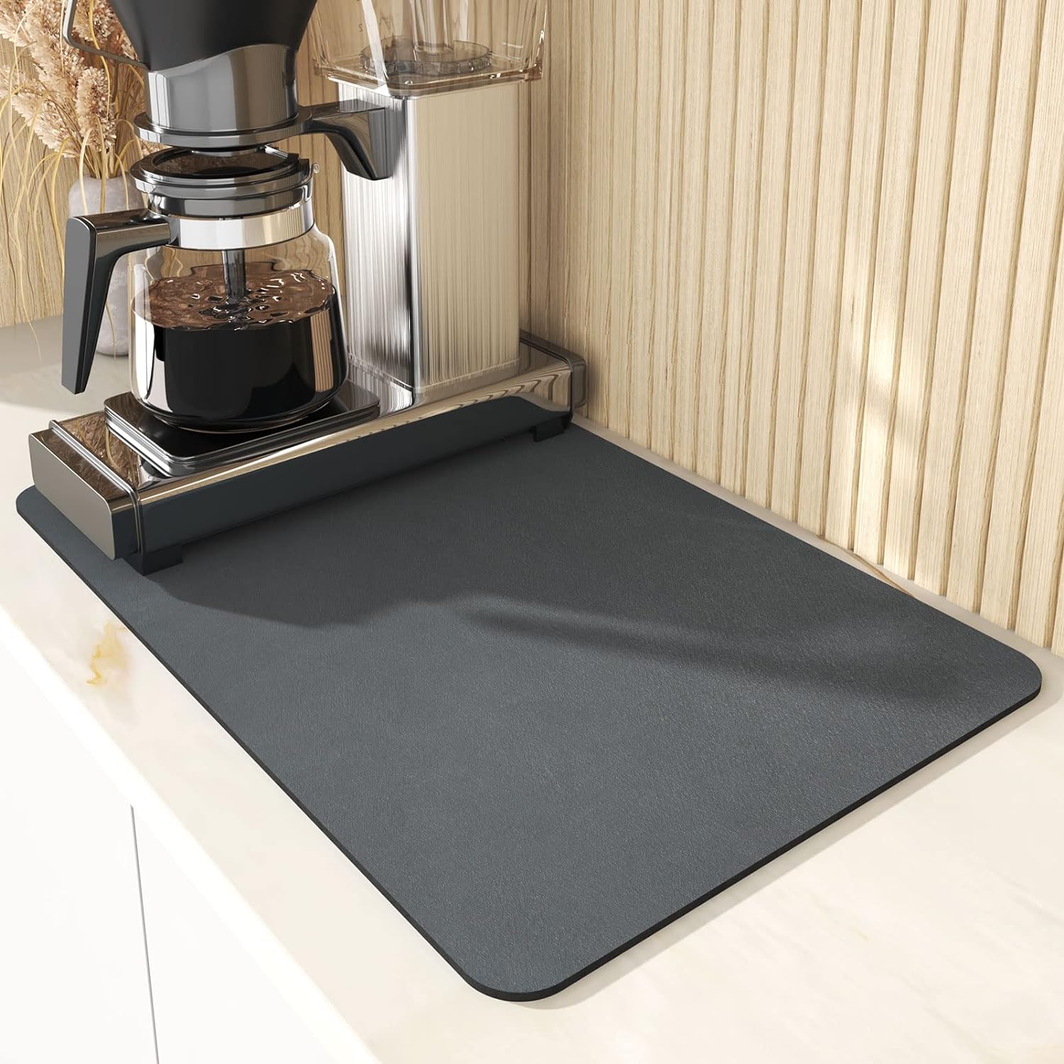 Super Absorberende Antislip Koffieschotel Grote Keuken Absorberende Drainerende Mat Droogmat Snel Droog Badkamer Afvoer Pad Serviesgoed Mat: 70x40cm / Light Grey