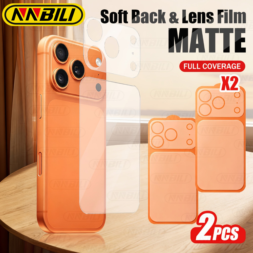 NNBILI 2 Stück matt, weiche Hydrogel-Rückseite, Displayschutzfolie mit Objektivschutzfolie für iPhone 17 Profi Max, einfache Installation