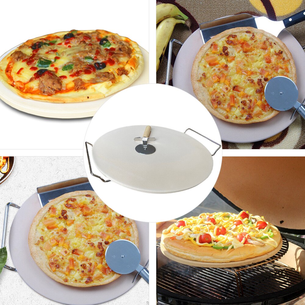 1 Set Non-stick Pizza Plaat Ronde Pizza Bakvorm Duurzaam Bakken Stenen