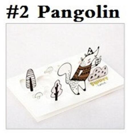 1 pakkaus vintage 3d metsäeläinsarjan onnittelukorttisetti kirjekuorella joulukortit kirjanmerkki: No2 pangoliinia