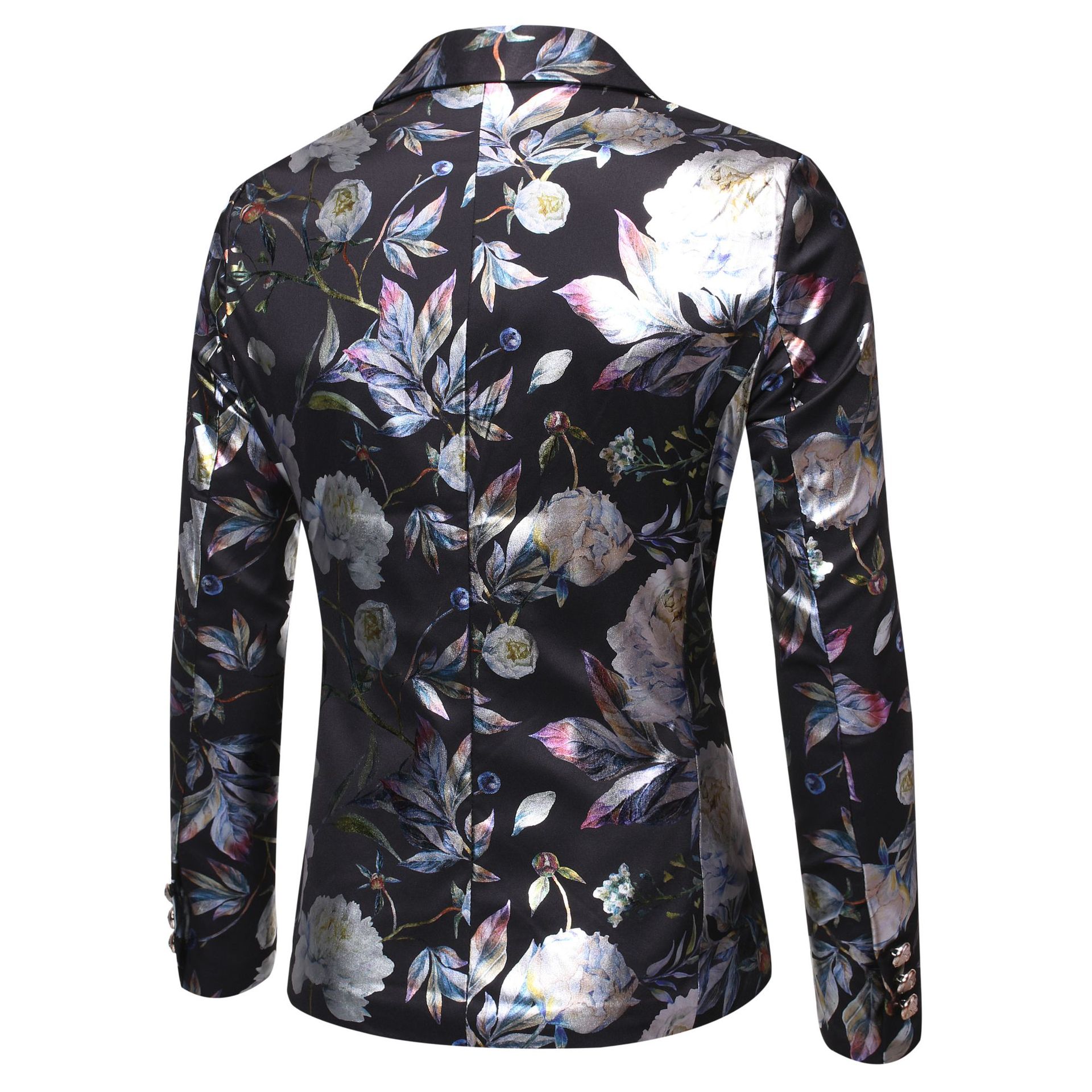 Four Seasons Men's One Button Printed Suit Dress Business Long Sleeve Costume Men's Clothing Mens Suit Jacket Blazers M-3XL