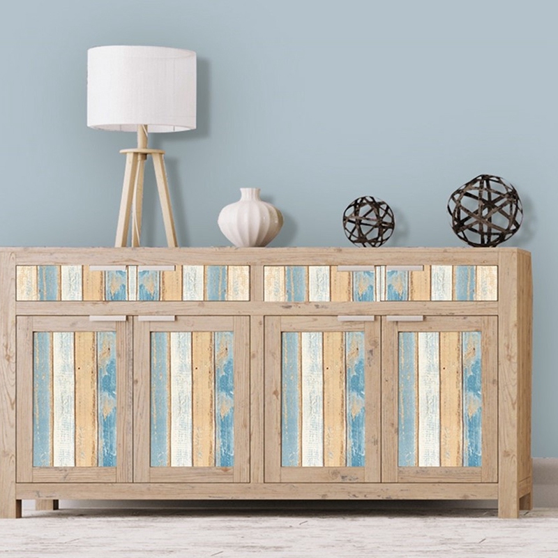 6M vinilo 3D papel de grano de madera Mediterráneo papel autoadhesivo pegatinas de pared para muebles