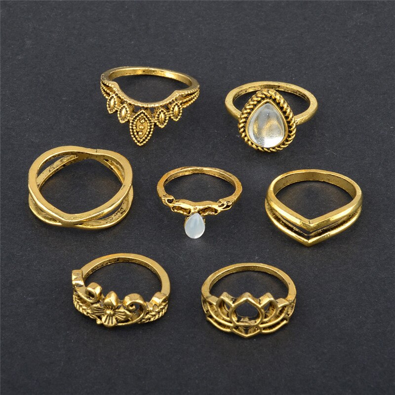 Modyle Neue Midi Ring Sets Carving Finger Ringe für Frauen Blume Knuckle Ring Set Für Frauen Anillos Mujer Schmuck