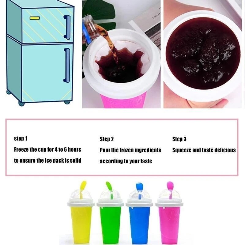 Batidos de frozen duraderos, escarcha de hielo para hacer helados, taza de enfriamiento rápido para exprimir, botella para batidos