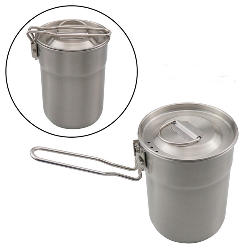 1000ML Mund Tasse draussen Camping Bequem Kaffee Tasse Klapp Griff Camping Licht Dampfer 304 Edelstahl