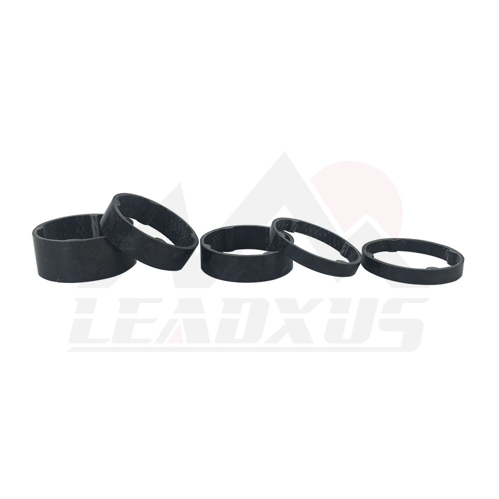 LEADXUS 5PCS 1-1/8" 5mm 10mm 15mm Ultra Light Carbon Fiber 28.6mm Marble Glossy Washer Bike Bicycle Headset Stem Spacers Kit