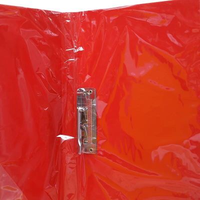 A4 red reading clip paper document file folder multi-function storage folder single/ double clip Chinese red festive wedding: Red single clip