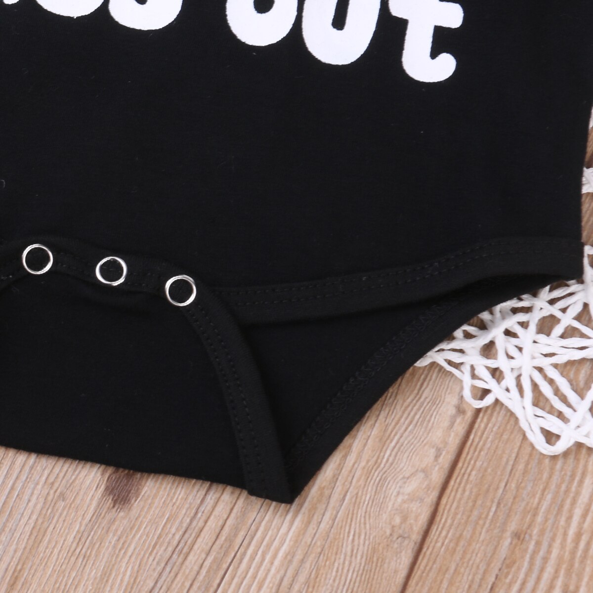 Emmababy Zomer Baby Meisje Jongen Zomer Zwarte Kleur Korte Mouw Letter Print Bodysuit Casual Kleding Outfits