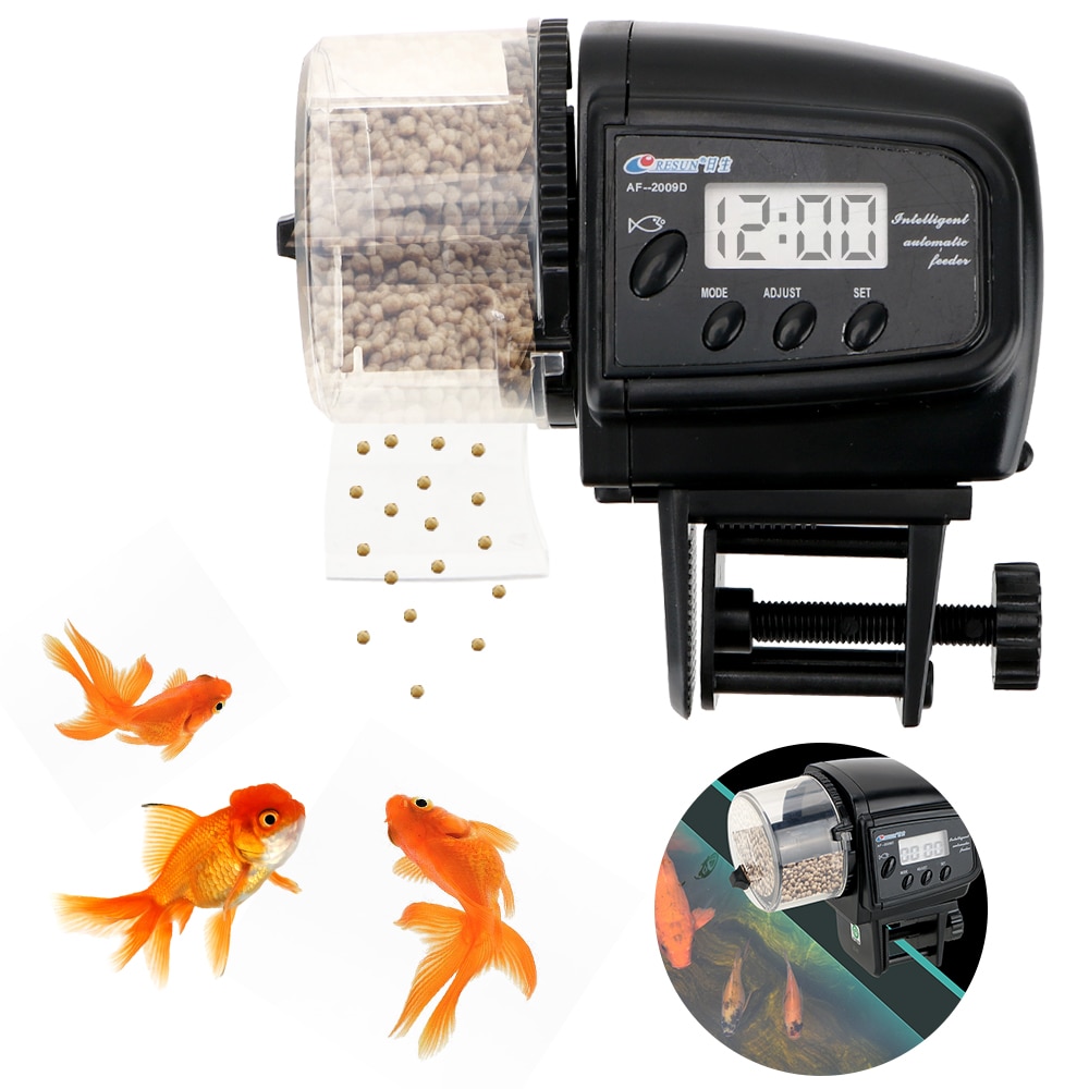 100ML Automatic Fish Feeder Aquarium Fish Feeder for Aquarium Fish Tank Auto Feeders LCD Display with Timer Feeding Dispenser