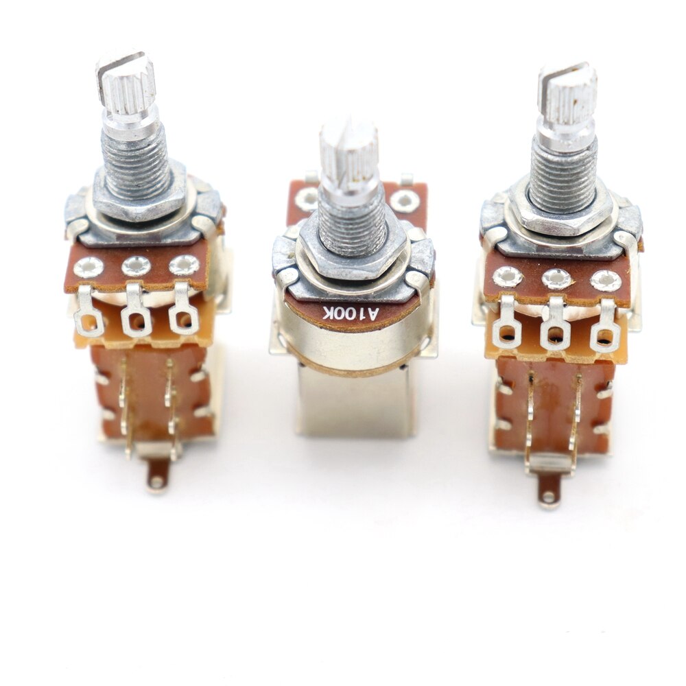 3 pcs Guitar Bass Push Pull Pot Push Pull Potentiometer Volume Tone Short Split Shaft Switch Pots A25K （Chrome）: 3pcs A100K