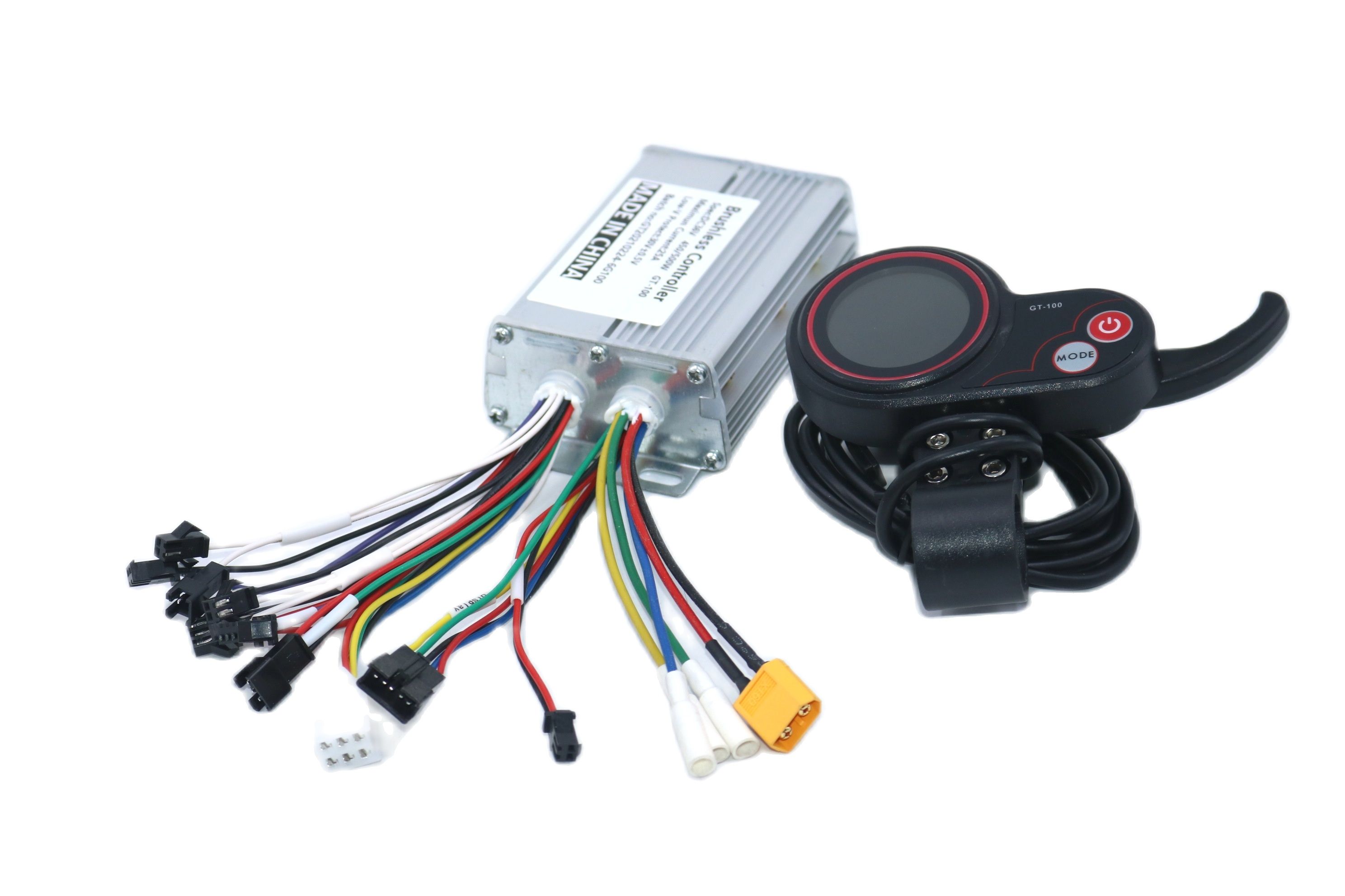 Greentime six mosfet 36v/48v/52v/60v 500w 25a bldc elektrisk cooterkontroll och gt -100 lcd-display en uppsättning