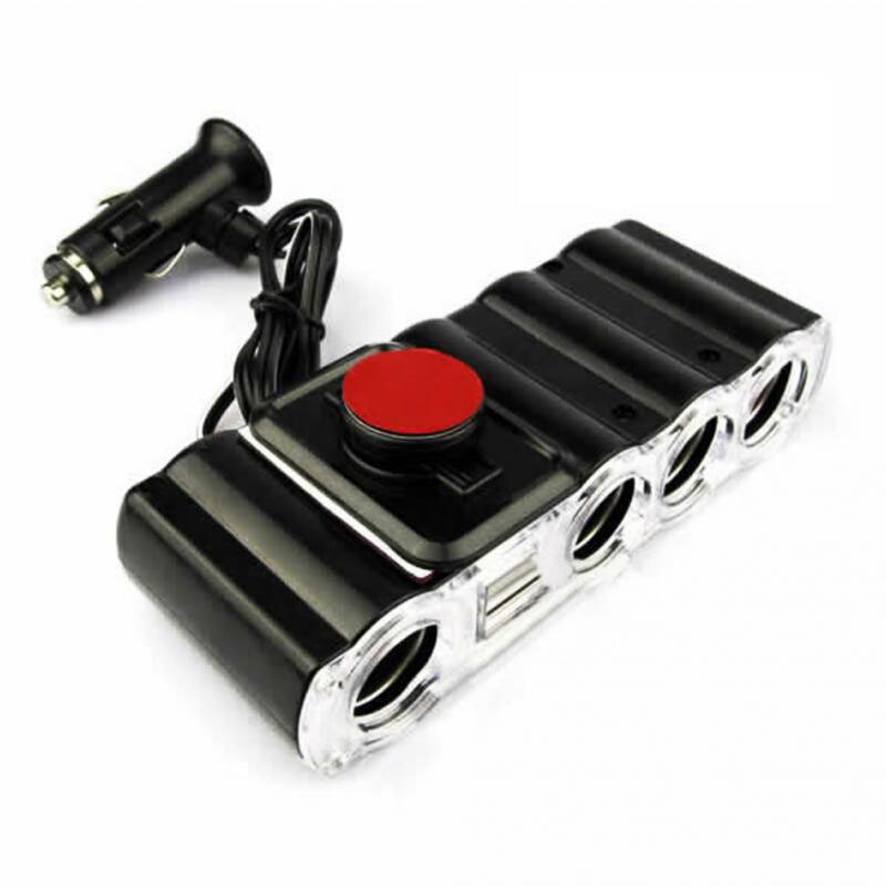 Drinkbaar Multi Socket Usb Plug Adapter Charger Auto Sigarettenaansteker Splitter 4 Port In 1