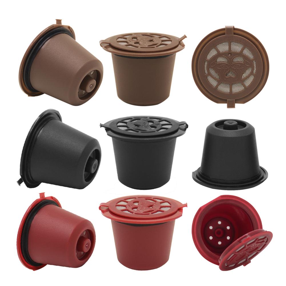 3PCS Coffee Capsules Cup Reusable Nespresso With Cups Spoon Brush Refillable Coffee Capsule Refilling Filter Coffeeware