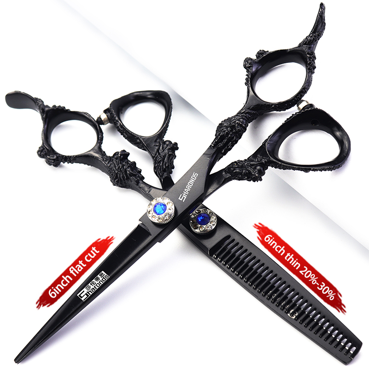 6- inch echte haarschaar, exclusief voor kappers in de kapsalon, tondeuseset met platte tanden, haarknipgereedschap: Zilver