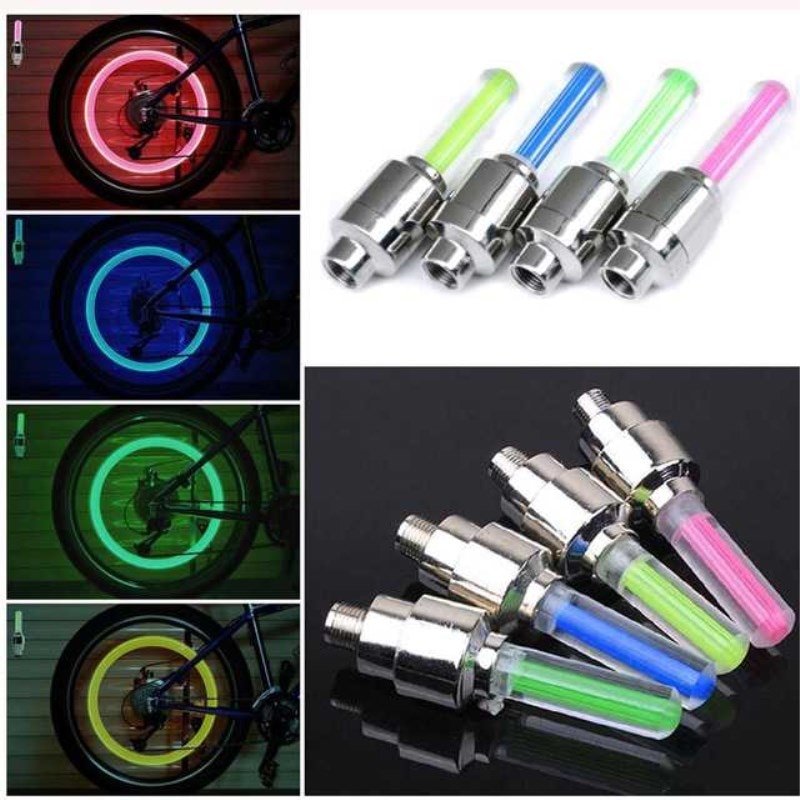 1Pcs Bike Light Mountain Road Fiets Licht Tyre Ventieldopjes Wiel Spaken Led-verlichting Fiets Accessoires