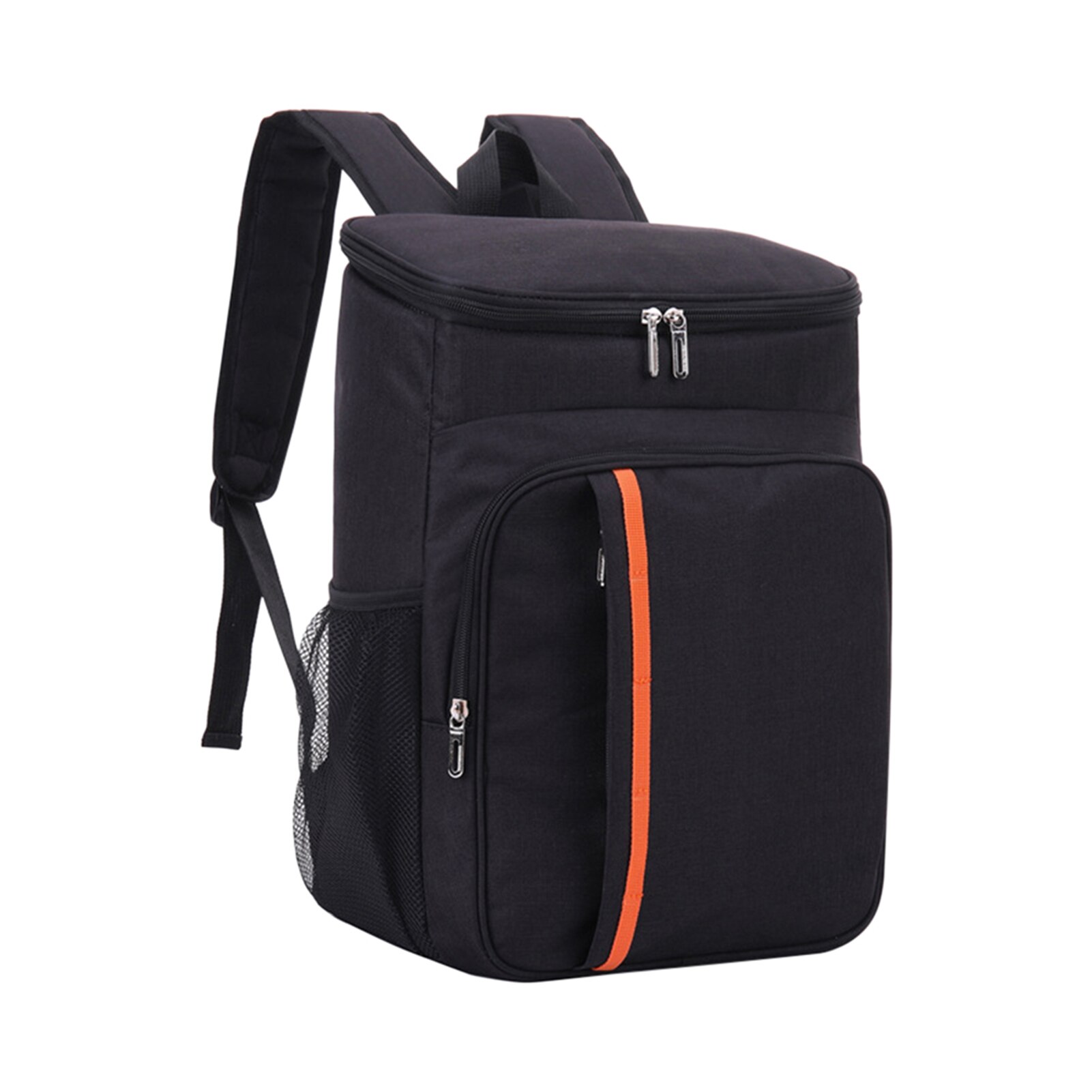 Zaino termico in tessuto Oxford 18L zaino da campeggio per Picnic da spiaggia zaino per uomo borsa per frigorifero all'aperto borsa per conservazione fresca: Black