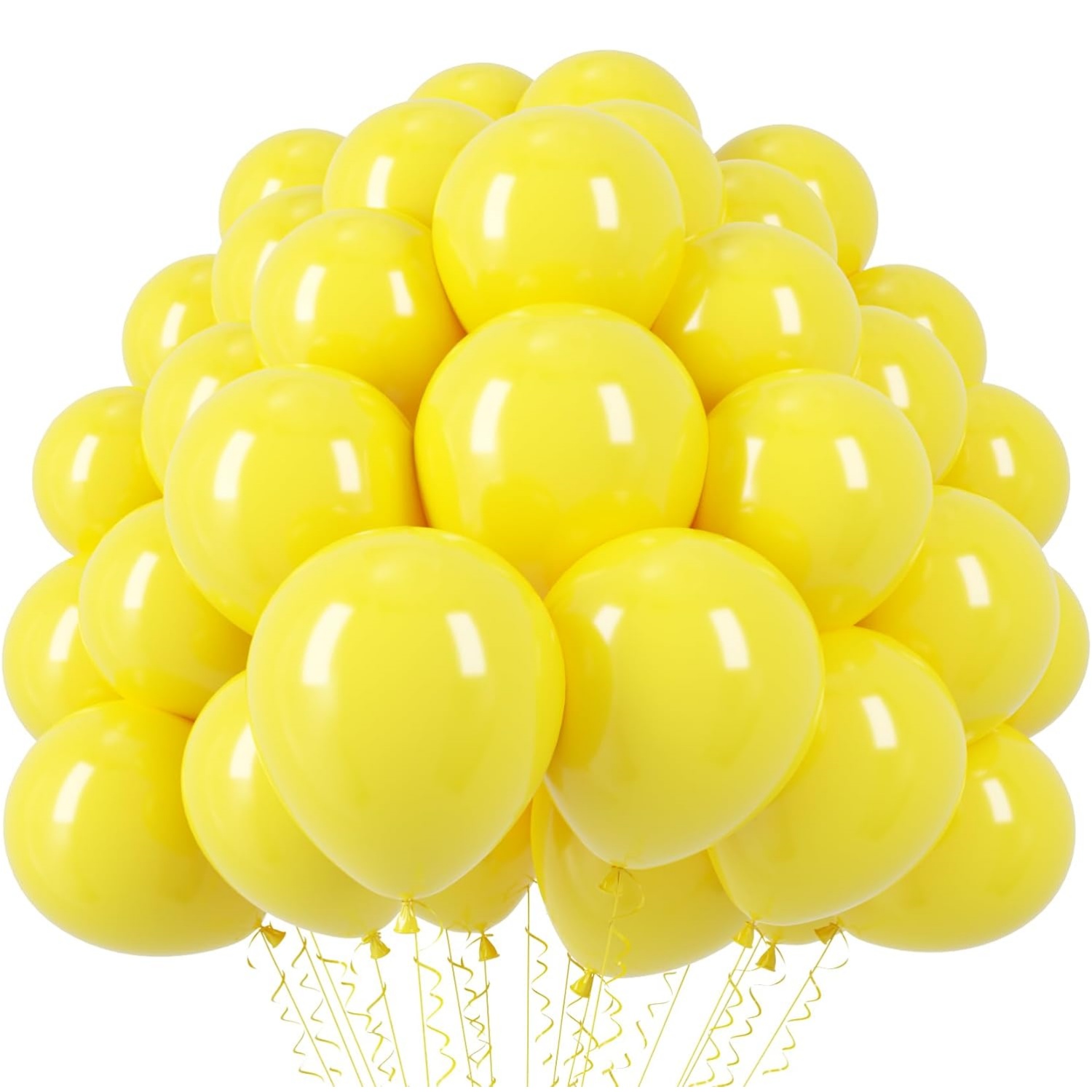50pcs/100pcs Pack Latex Party Balloons 10 inch Round Helium Balloons for Birthday Wedding Anniversary Graduation Decoration: Yellow / X