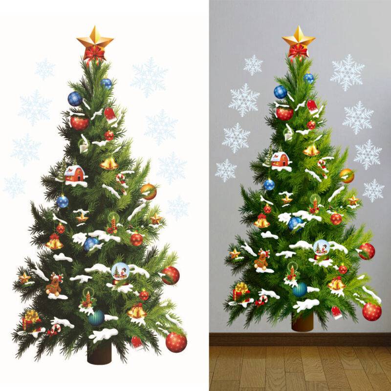 Christmas Tree Removable Art Decal Mural Xmas Window Shop Decor Wall Sticker