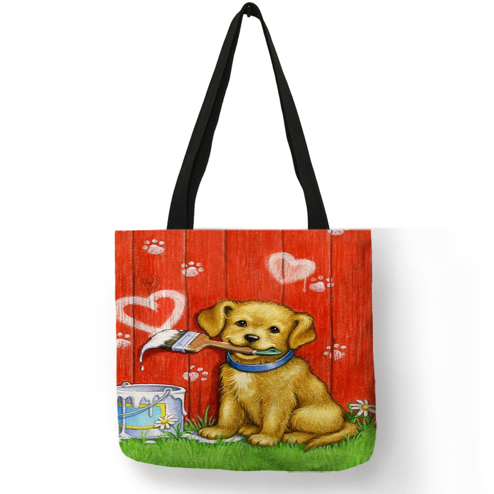Nette golden Retriever Druck Tote Tasche Für Frauen wiederverwendbar Große Kapazität einkaufstaschen Dame Tote lässig Schulter Taschen: 010