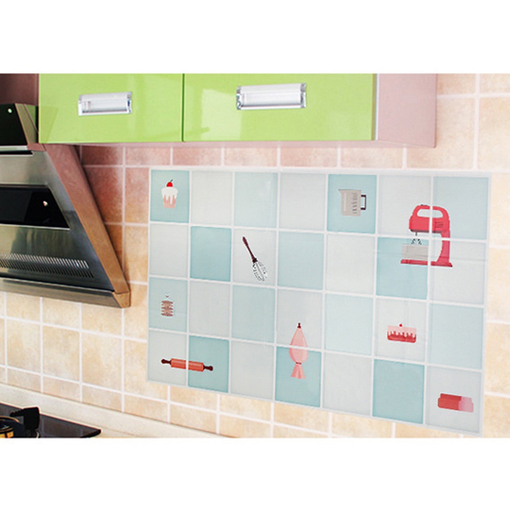 Kitchen Self-adhesive Anti-oil Stickers Large Kitchen Cupboard Sticker Waterproof Oil Proof Wall Tile Sticker Home Decoration