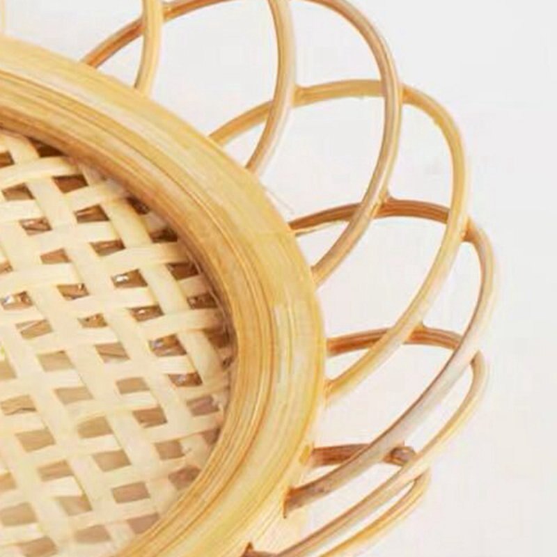 Japanese Style Bamboo Round Rattan Woven Saucer Handmade Bamboo Coaster Cup Holder Pot Pad Tea Mat Rattan Woven Cup