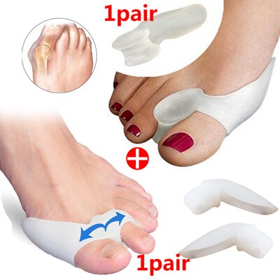 2 paar Gel Fußpflege Werkzeug Ballen Korrektor Knochen groß Zehe Schutz Hallux Valgus Haarglätter Kappe Separatoren Pedikübetreffend Korrektor: Stil O- 2Paar