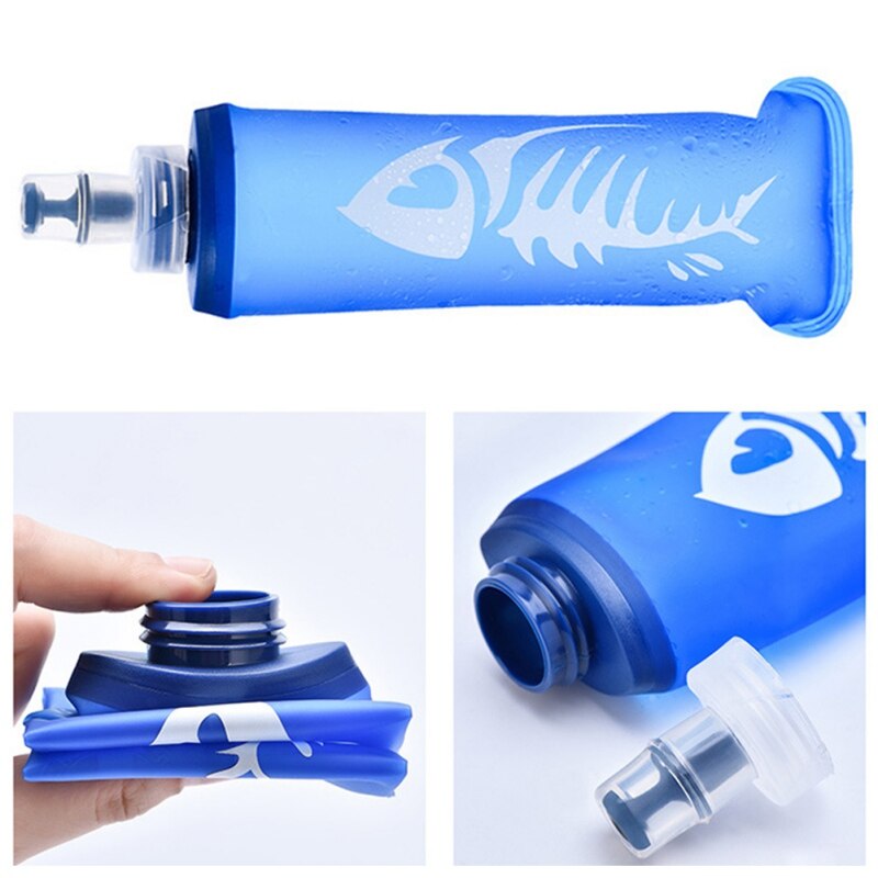 250 / 500ml sports tpu sammenleggbar sammenleggbar myk flaske vannflaske kopp vannkoker hydreringspakke blære vann reservoarun