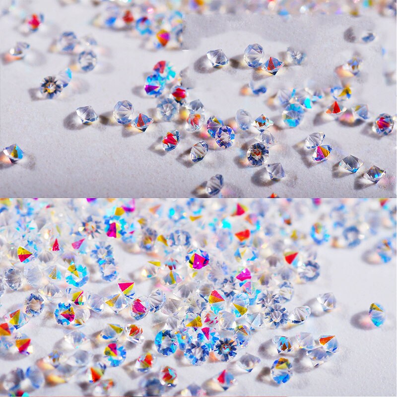 Glass ab krystall spiker kaviar perler neglekunst dekorasjoner gjør-det-selv-edelstener gjør-det-selv skjønnhet bittesmå rhinestones 3d mikro nisse negler dekorasjon: En