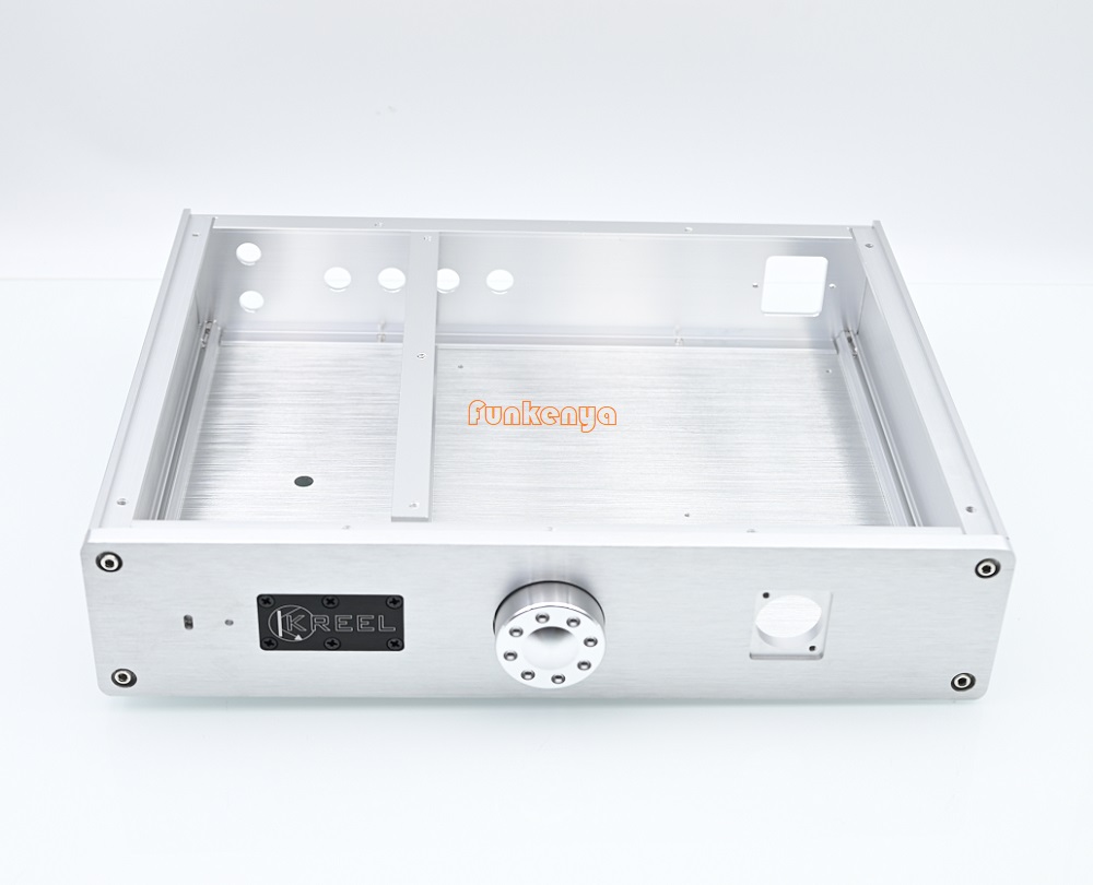 320x70x248mm Hifi Power Amplifier Chassis DIY Anodized Aluminum Earphone Music Box Prea Amp Housing Rear Class Partition Shell: Silver