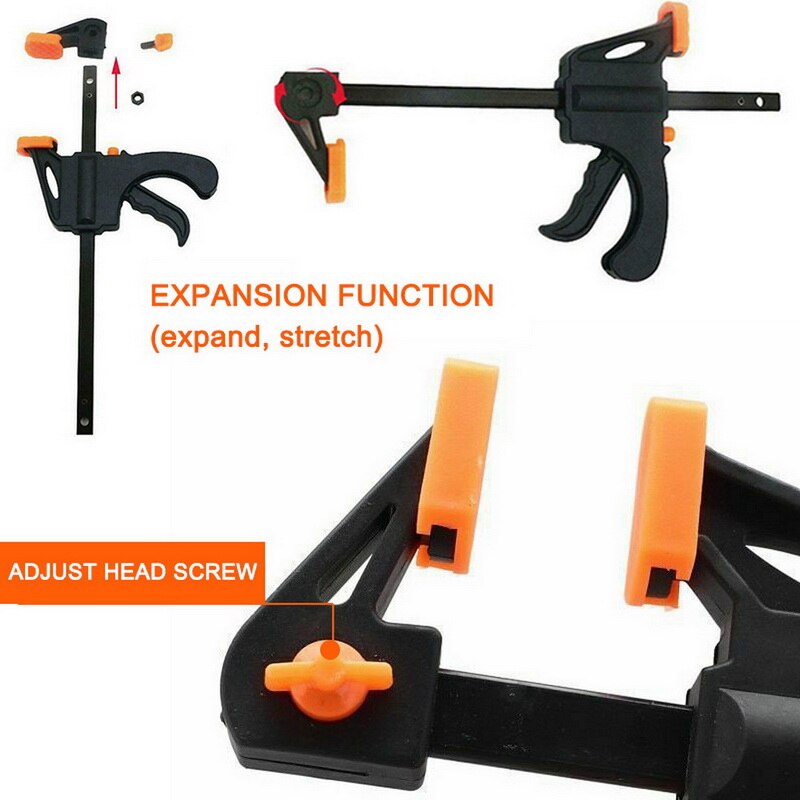 4 Inch Spreader Work Bar Clamp F Clamp Gadget Tool DIY Hand Speed Squeeze Quick Ratchet Release Clip Kit Wood Working