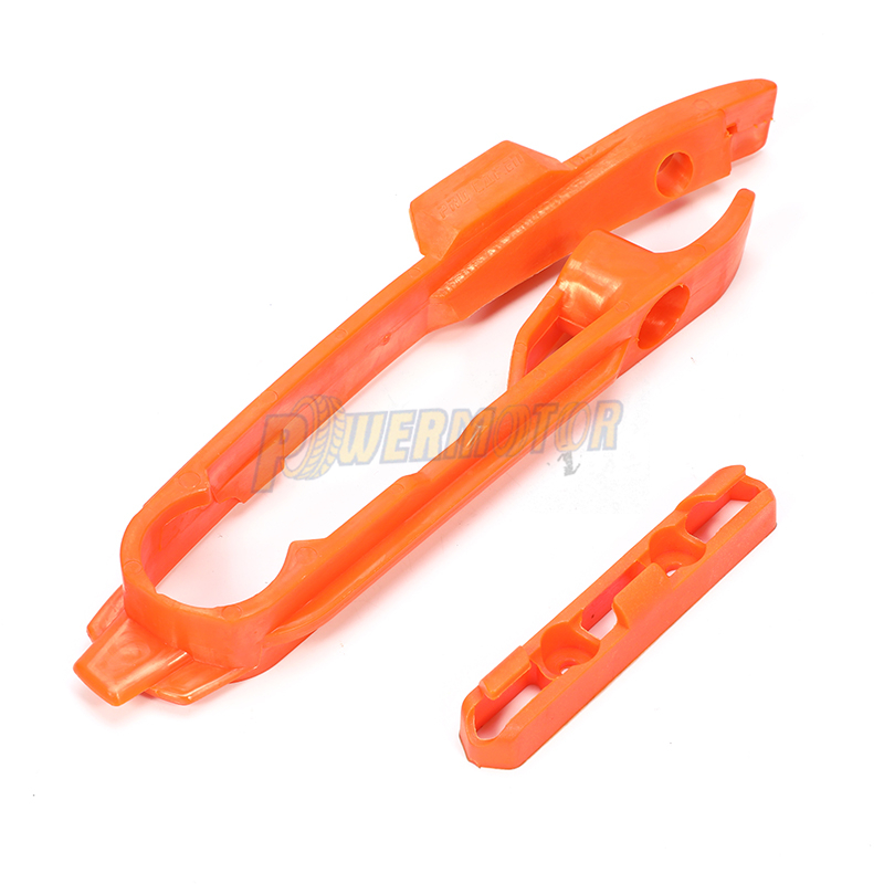 Orange Chain Slider Sliding Swingarm Guide With Brake Hose Clamp For KTM SX SXF SMR XC XCF 125 150 200 250 350 450 525