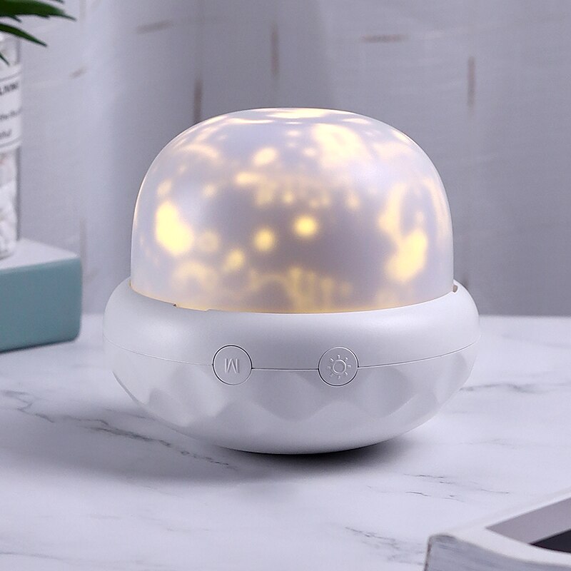 Paddestoel Projectielamp Led Nachtlampje Projector Planetarium Kinderen Slaapkamer Night Lamp Oceaan Projectie Light Kids: WHITE