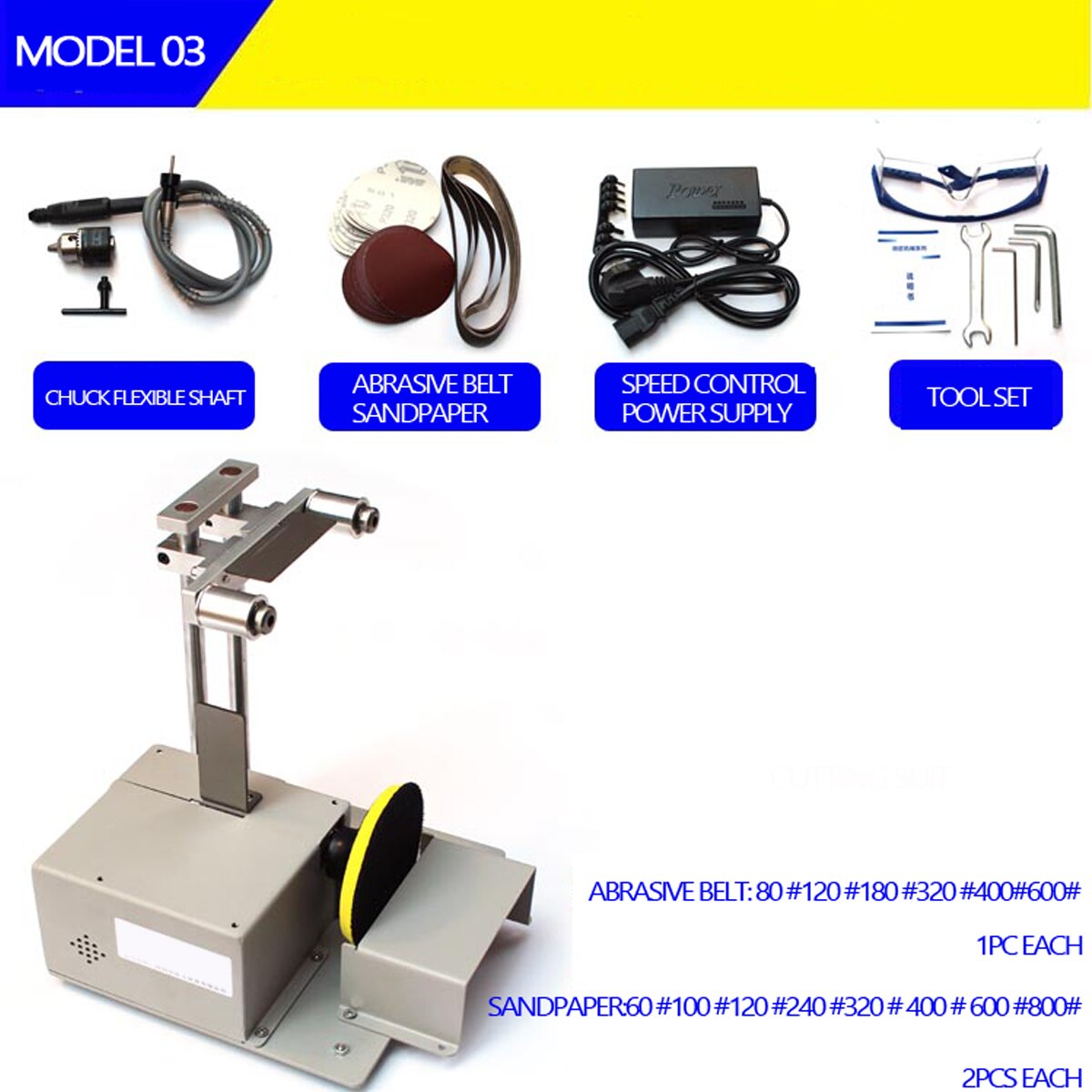 Mini Table Saw Belt Sander Grinder Handmade Woodworking Polishing Grinding Sanding Machine Cutting Saw: Model03