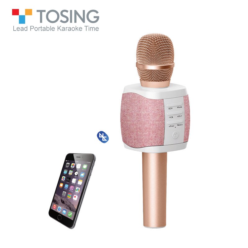 TOSING most popular bluetooth Handheld Wireless karaoke microphone for cell phone /TV singing support TF card