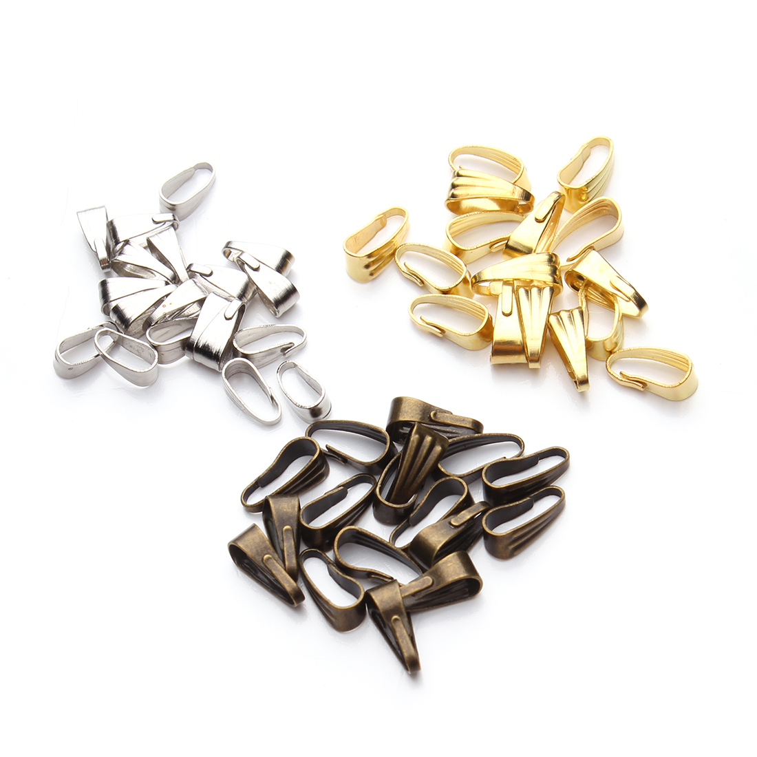 Pinch Bail Fecho Conectores, Pendant Clips, Colar Ganchos, Fazer Jóias, Encontrar Peças, Acessórios Suprimentos, 200Pcs